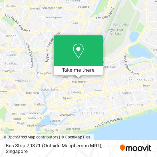 Bus Stop 70371 (Outside Macpherson MRT) map