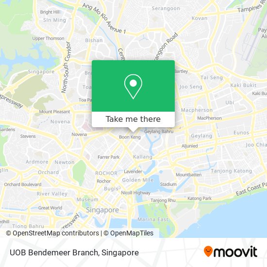 UOB Bendemeer Branch map