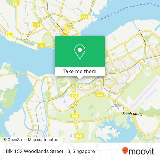 Blk 152 Woodlands Street 13 map