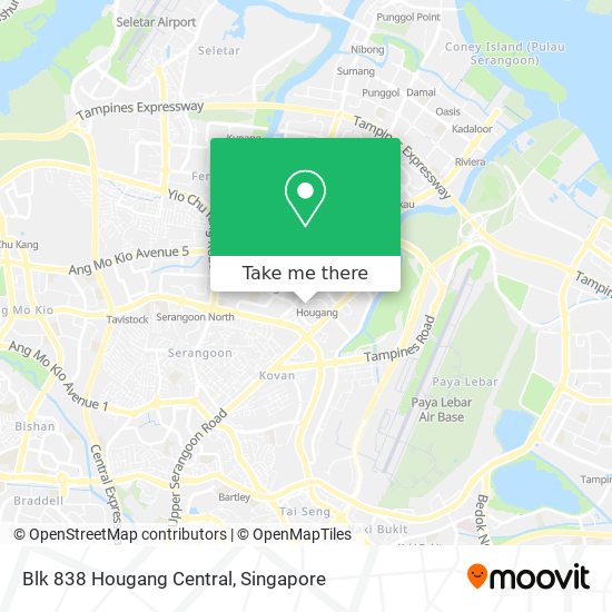 Blk 838 Hougang Central map