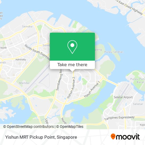 Yishun MRT Pickup Point map