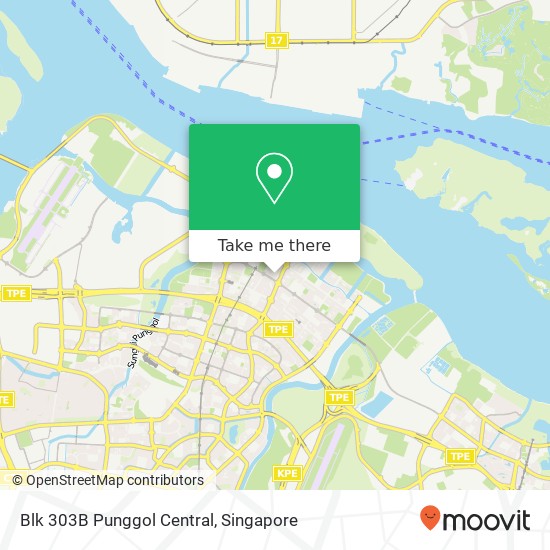 Blk 303B Punggol Central map