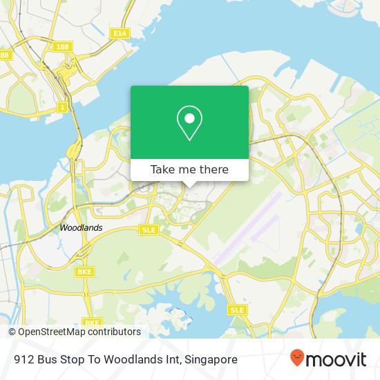 912 Bus Stop To Woodlands Int map