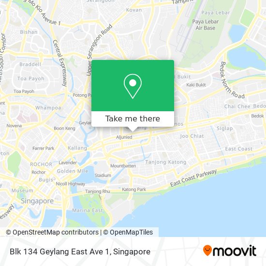 Blk 134 Geylang East Ave 1 map
