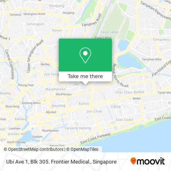 Ubi Ave 1, Blk 305. Frontier Medical. map