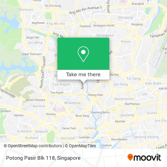 Potong Pasir Blk 118 map