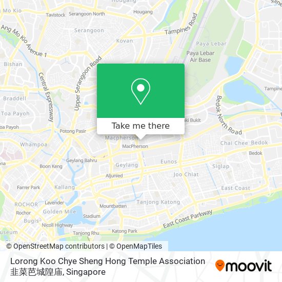 Lorong Koo Chye Sheng Hong Temple Association 韭菜芭城隍庙地图