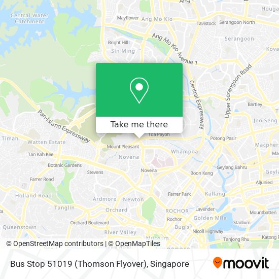 Bus Stop 51019 (Thomson Flyover) map