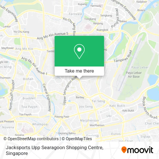 Jacksports Upp Searagoon Shopping Centre map