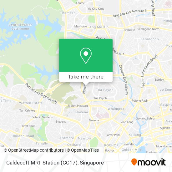 Caldecott MRT Station (CC17) map