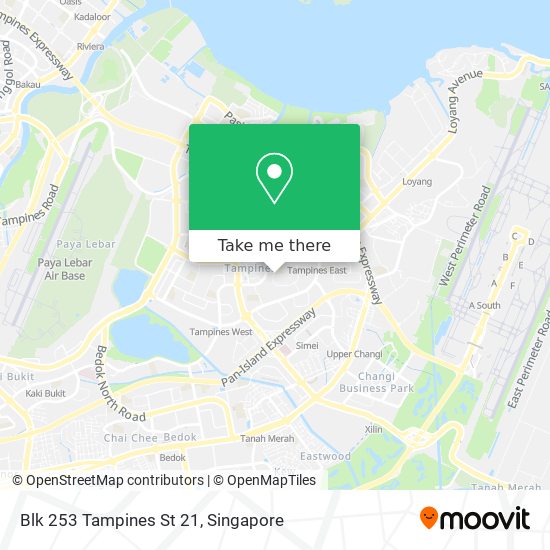 Blk 253 Tampines St 21 map