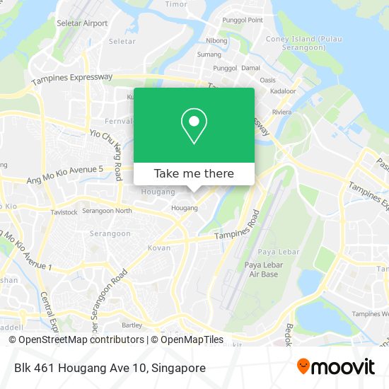 Blk 461 Hougang Ave 10 map