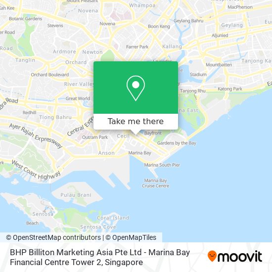 BHP Billiton Marketing Asia Pte Ltd - Marina Bay Financial Centre Tower 2 map