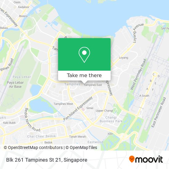 Blk 261 Tampines St 21 map
