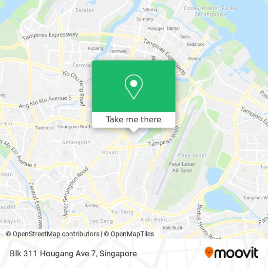 Blk 311 Hougang Ave 7 map