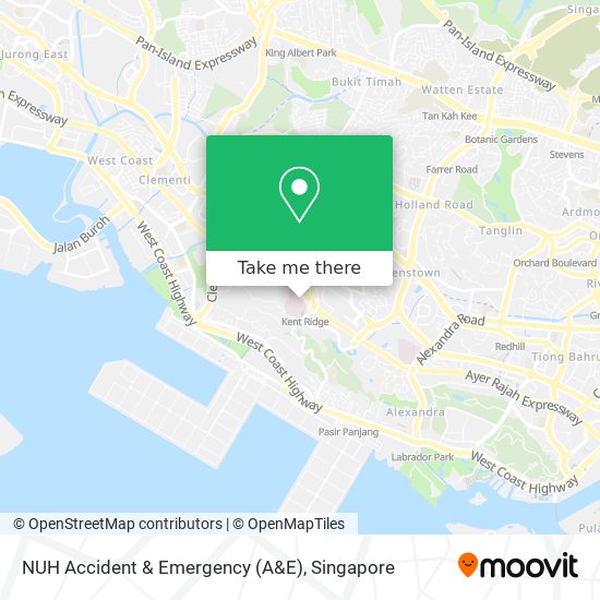 NUH Accident & Emergency (A&E) map