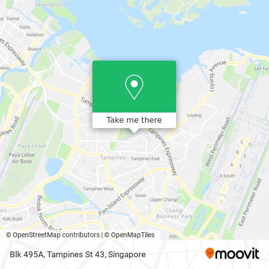 Blk 495A, Tampines St 43地图