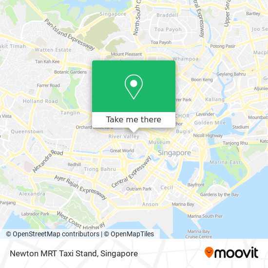 Newton MRT Taxi Stand map