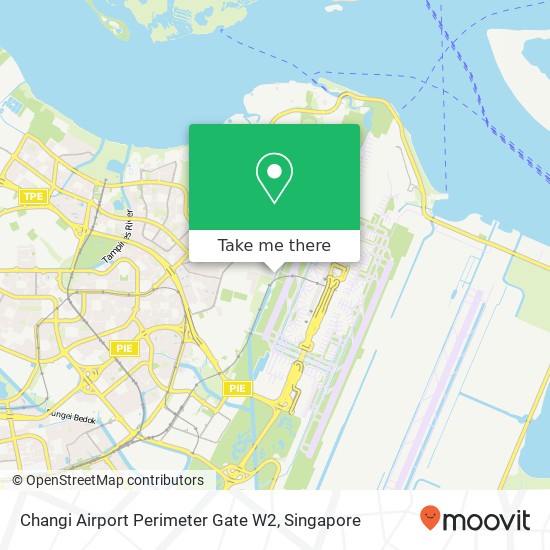 Changi Airport Perimeter Gate W2 map