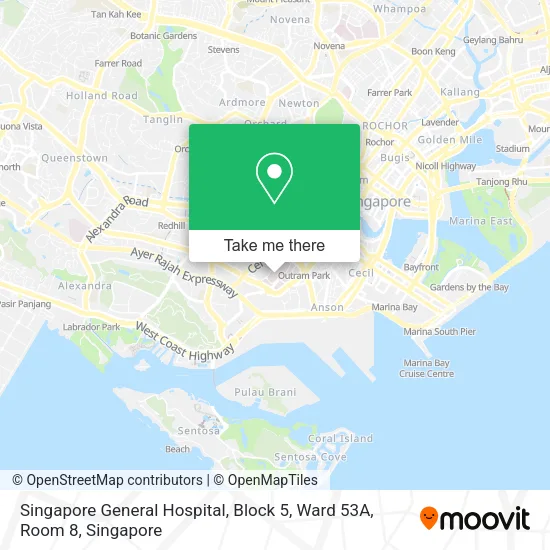 Singapore General Hospital, Block 5, Ward 53A, Room 8 map