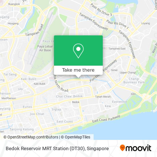 Bedok Reservoir MRT Station (DT30) map