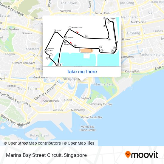 Marina Bay Street Circuit map