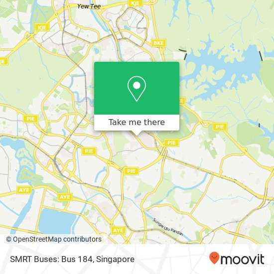 SMRT Buses: Bus 184 map