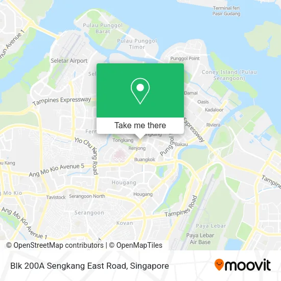 Blk 200A Sengkang East Road map