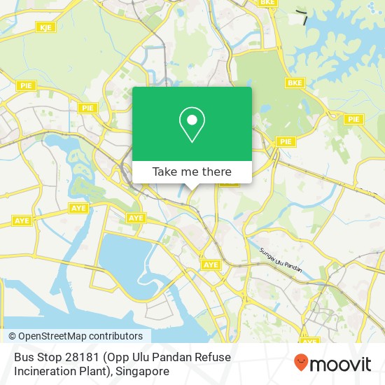 Bus Stop 28181 (Opp Ulu Pandan Refuse Incineration Plant) map