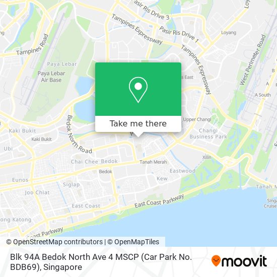 Blk 94A Bedok North Ave 4 MSCP (Car Park No. BDB69) map