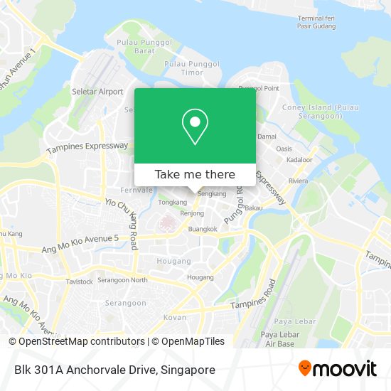 Blk 301A Anchorvale Drive地图