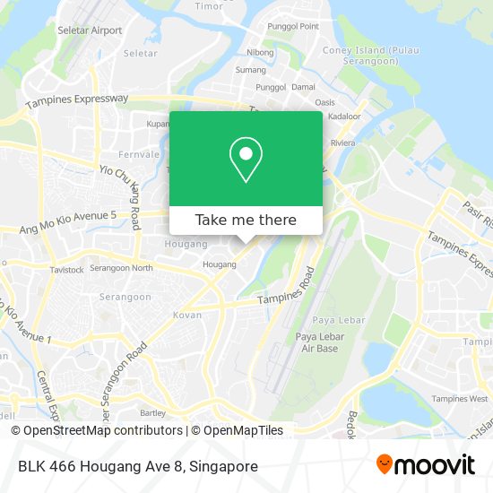 BLK 466 Hougang Ave 8 map