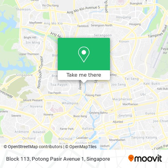 Block 113, Potong Pasir Avenue 1 map