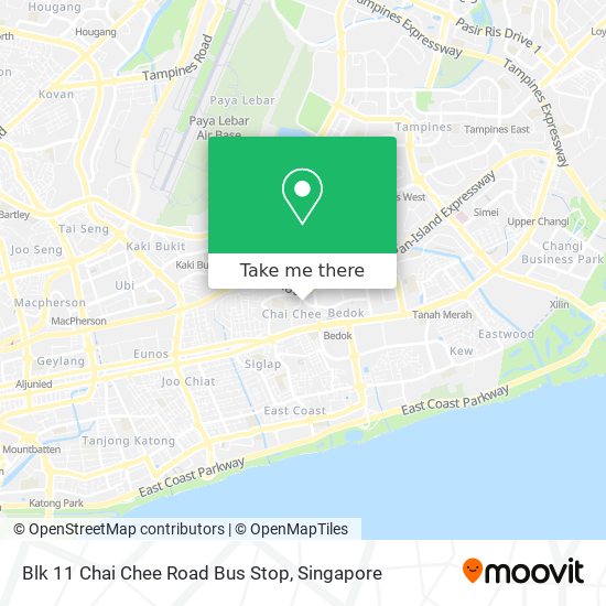 Blk 11 Chai Chee Road Bus Stop map