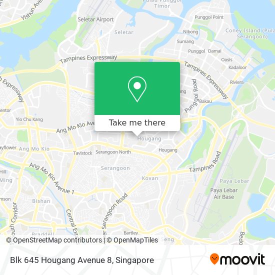 Blk 645 Hougang Avenue 8 map
