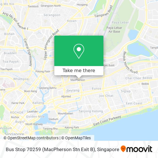 Bus Stop 70259 (MacPherson Stn Exit B) map