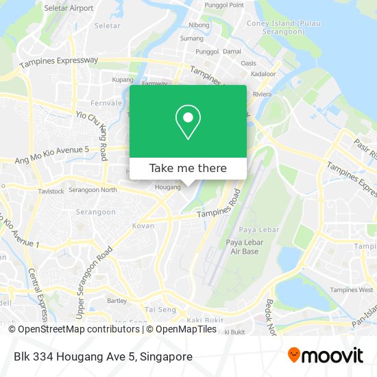 Blk 334 Hougang Ave 5 map