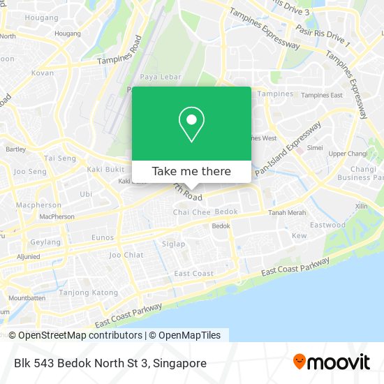 Blk 543 Bedok North St 3 map