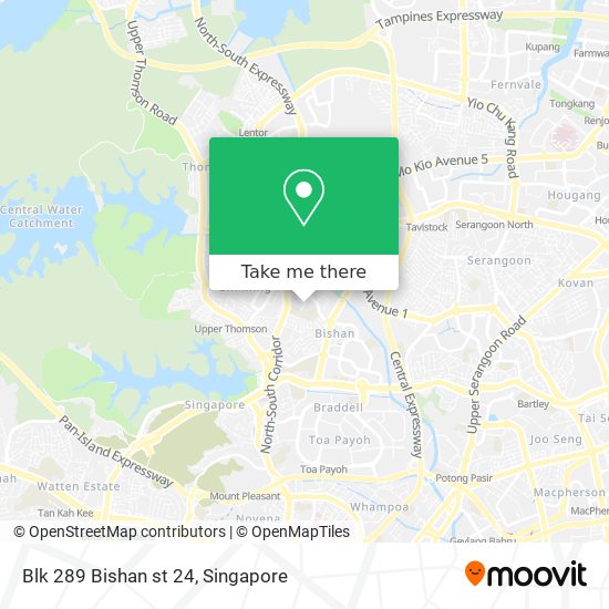 Blk 289 Bishan st 24 map