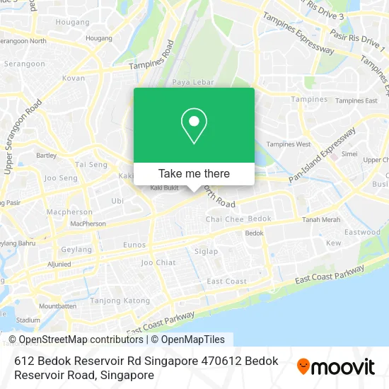 612 Bedok Reservoir Rd Singapore 470612 Bedok Reservoir Road map