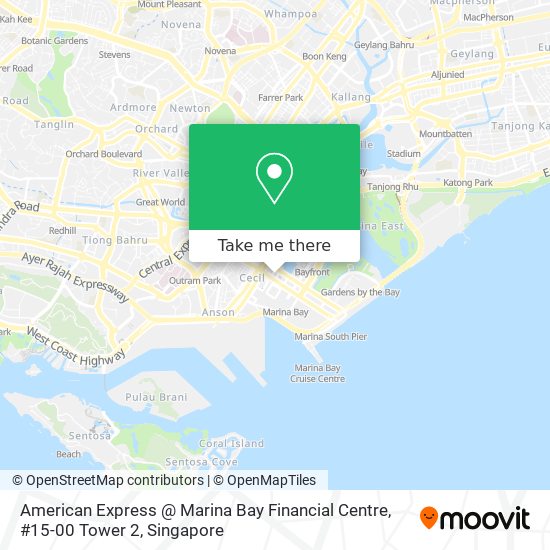 American Express @ Marina Bay Financial Centre, #15-00 Tower 2 map
