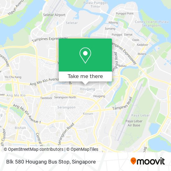 Blk 580 Hougang Bus Stop map