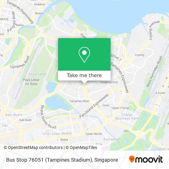 Bus Stop 76051 (Tampines Stadium) map