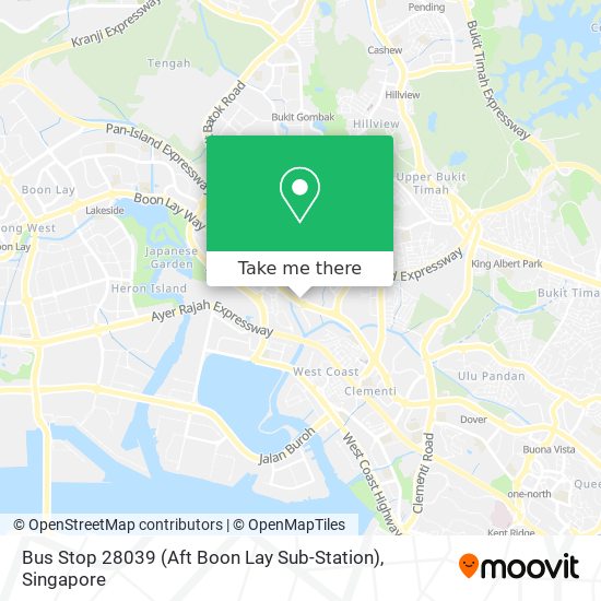Bus Stop 28039 (Aft Boon Lay Sub-Station) map