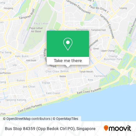 Bus Stop 84359 (Opp Bedok Ctrl PO)地图