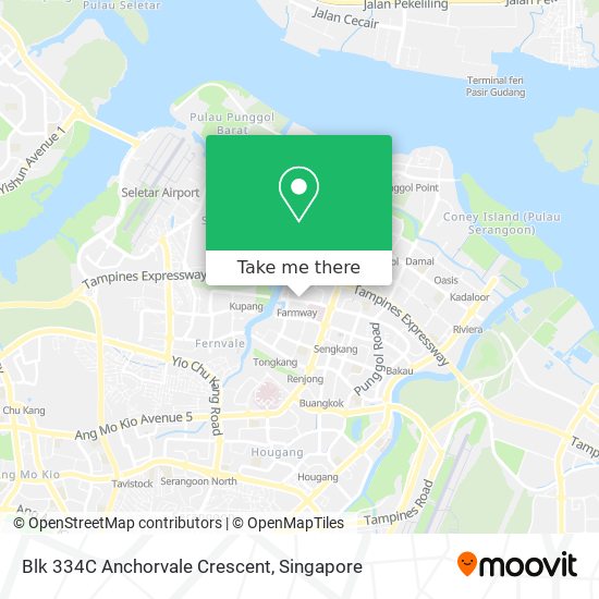 Blk 334C Anchorvale Crescent地图