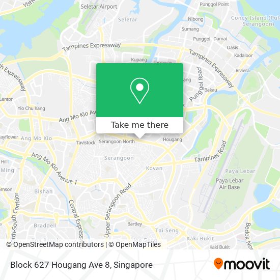 Block 627 Hougang Ave 8 map