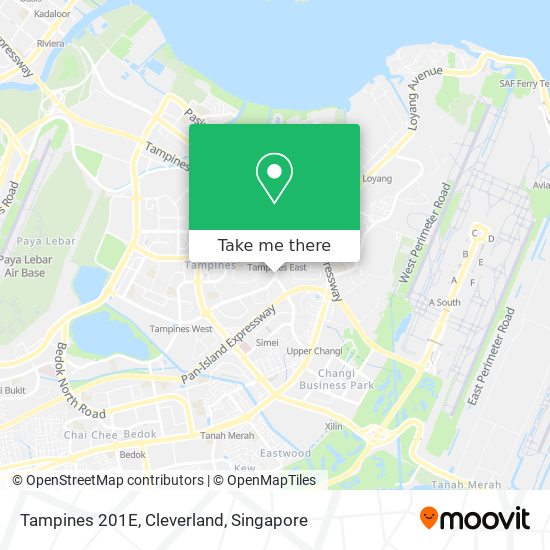 Tampines 201E, Cleverland map
