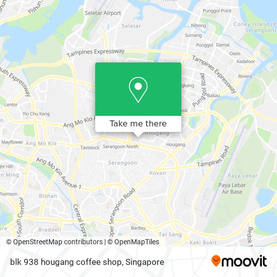 blk 938 hougang coffee shop地图