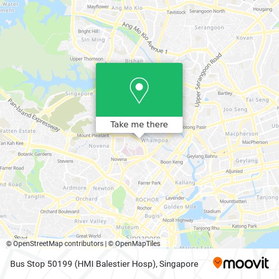 Bus Stop 50199 (HMI Balestier Hosp) map